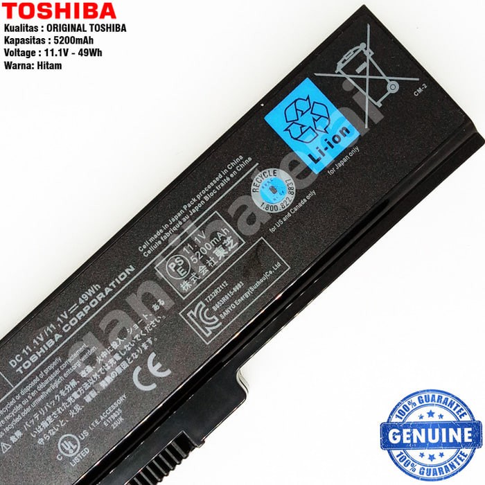 Baterai Original Toshiba Satellite L730 L735 L740 L745 L770 L755