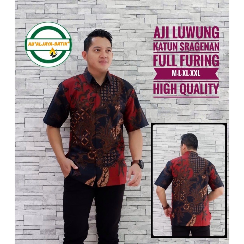 BATIK PRIA AJI LUWUNG KATUN HALUS SRAGENAN SIZE S-XXL ASLI SOLO HIGH QUALITY