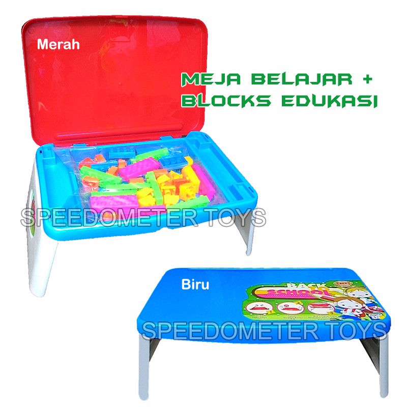 Mainan Edukasi Anak Meja Belajar Kecil dan Blocks (lego) E8R6