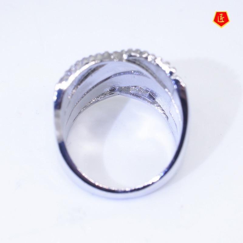 [Ready Stock]Multi-Layer Winding Full Diamond Ring Women's Fashion Luxury