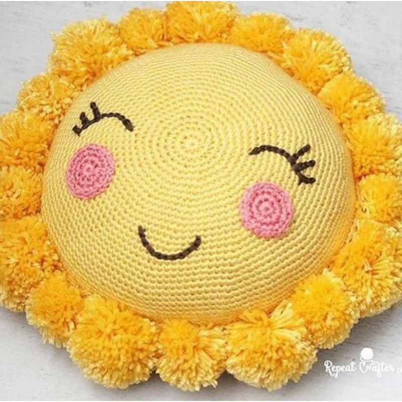 Sunflower amigurumi/boneka bunga matahari/bantal pompom bunga matahari
