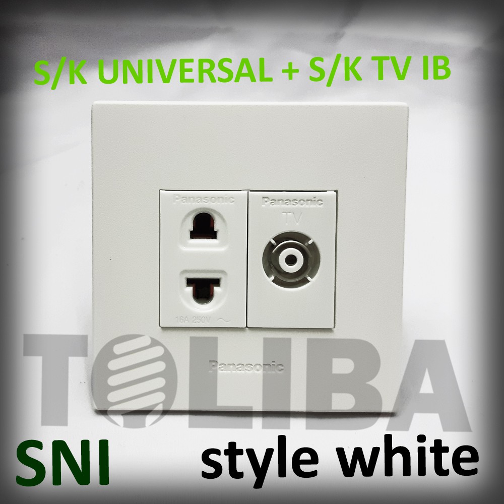 stopkontak universal + stop kontak s/k tv inbow ib panasonic minimalis style white sni