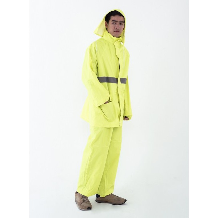 Jas Hujan Dewasa / Mantel Setelan Orange Stabilo Raincoat 81006