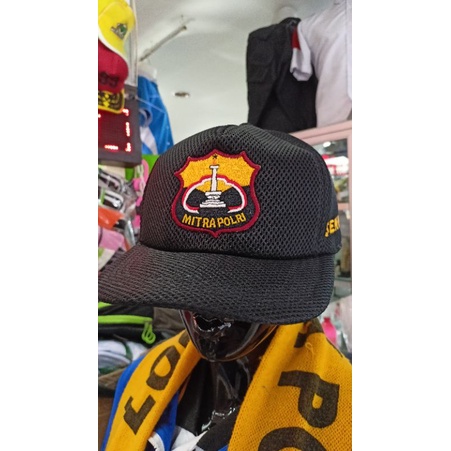 topi jaring senkom mitra polri/topi doblemes jaring senkom mitra polri
