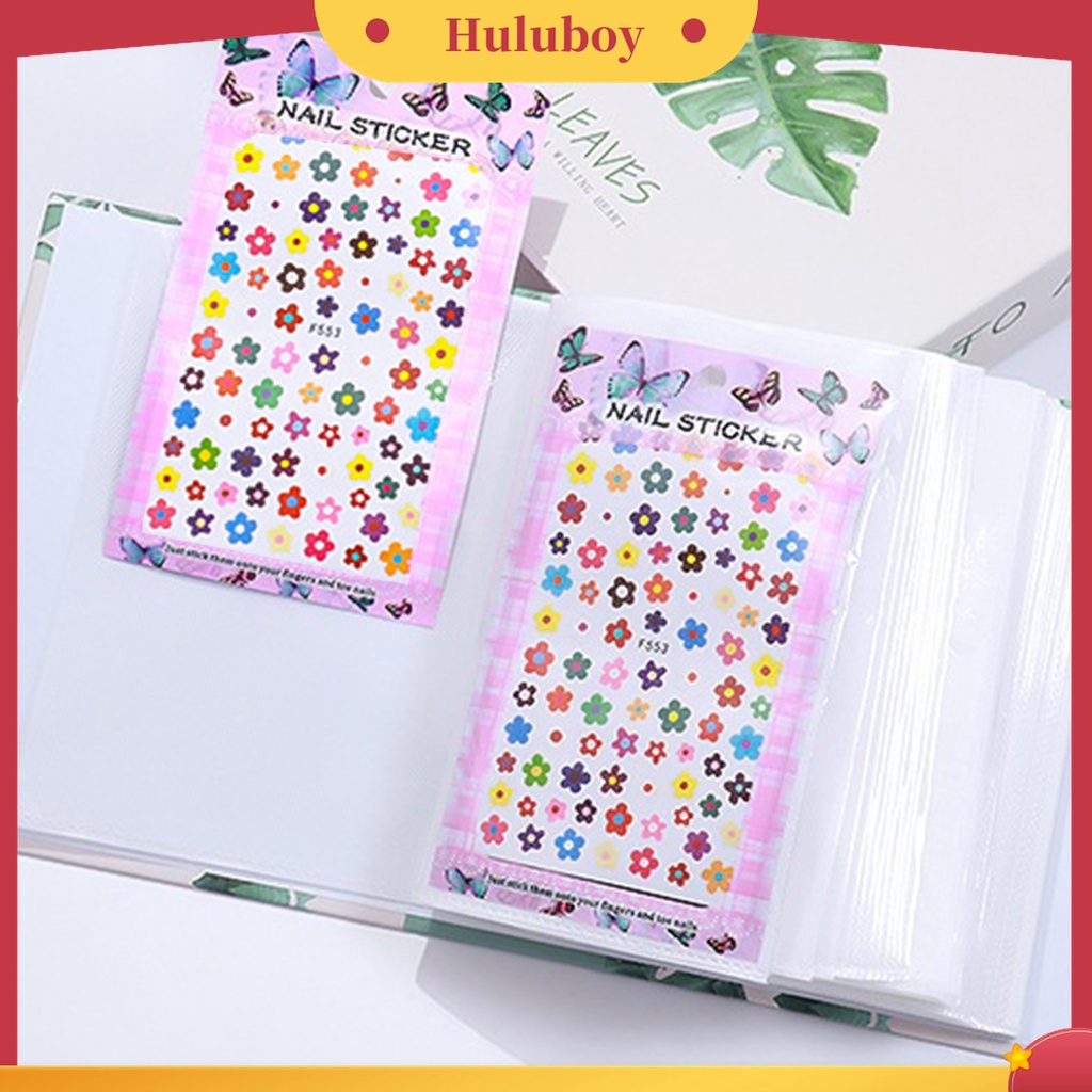 Huluboy Huluboy♡ Buku Album Stiker Kuku 100 Slot Motif Kartun Transparan Untuk Salon