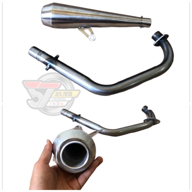 Knalpot japstyle custom stenlis set leher knalpot cb Gl mp Tiger