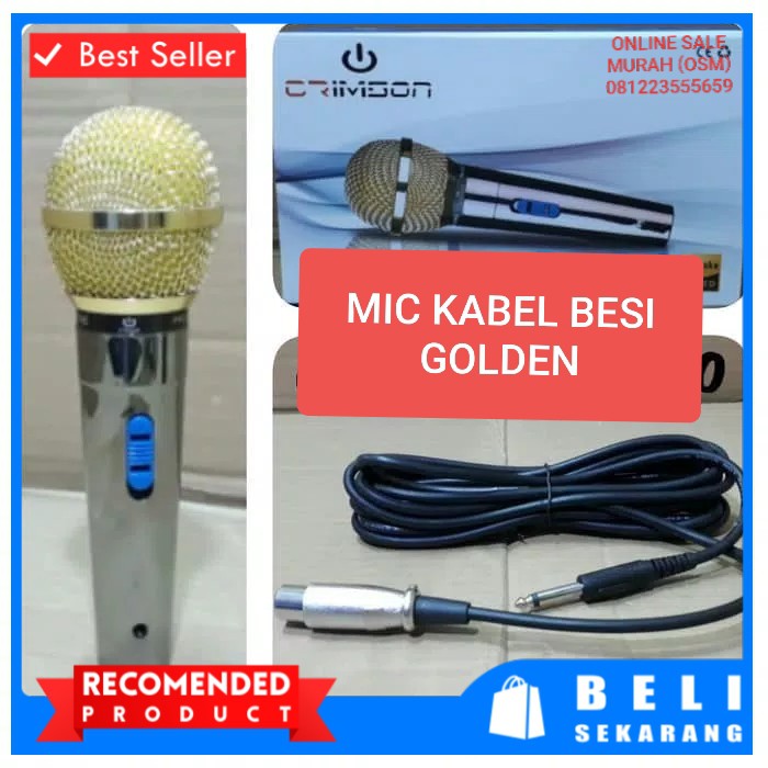 ORIGINAL crimson dynamic Microphone mic mik pro karaoke mikrophone musik music kabel cable audio sound vokal vocal professional panggung dj studio asli UTS  BISA DIGUNAKAN KE SEGALA ALAT AUDIO  CRIMSON PRO 3.0 DYNAMIC MICROPHONE  mic handle dynamic kabel