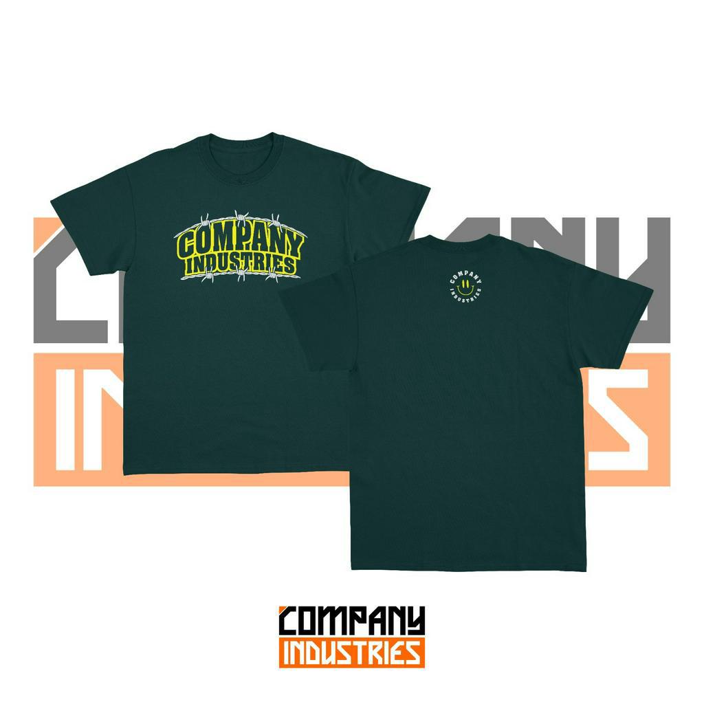 Baju Kaos Distro Company Idustries Hijau  Botol Lengan Pendek