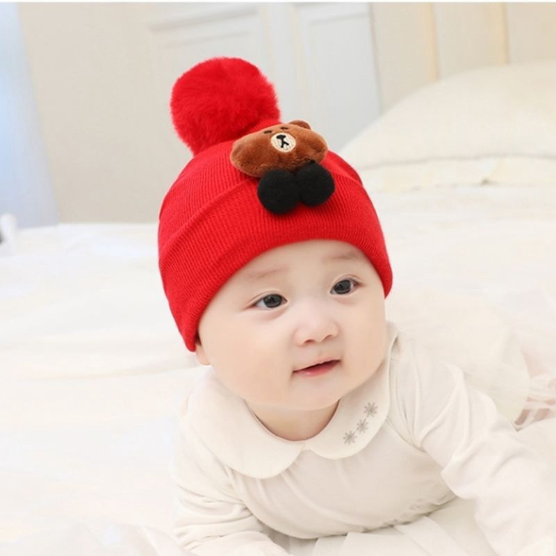 Topi Bayi BONEKA BEAR/Topi kupluk boneka(0-3tahun)