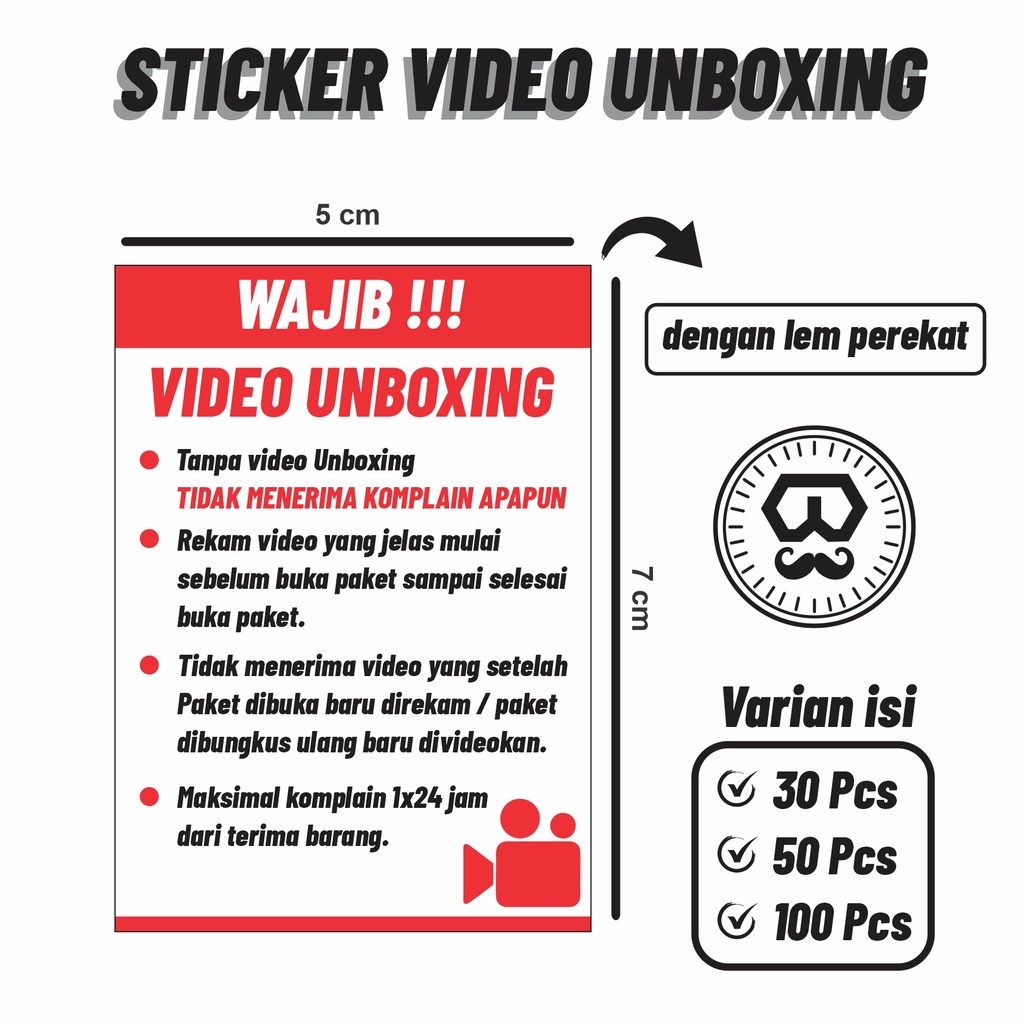 

100 Pcs STICKER UNBOXING | Tempelan / Label WAJIB VIDEO BUKA PAKET Murah