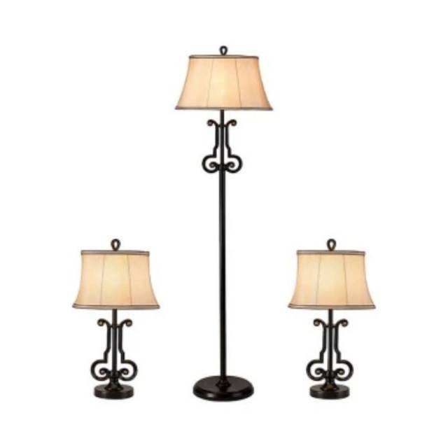 Eglare Set Lampu Meja Hias Oval 3 Pcs