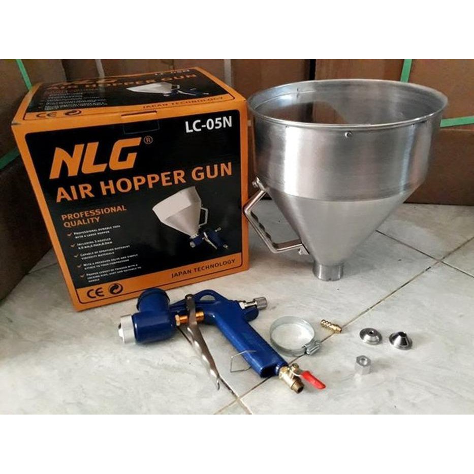 Baru Hopper gun spray tekstur alat semprot cat vircan cat texture speaker tembok motif