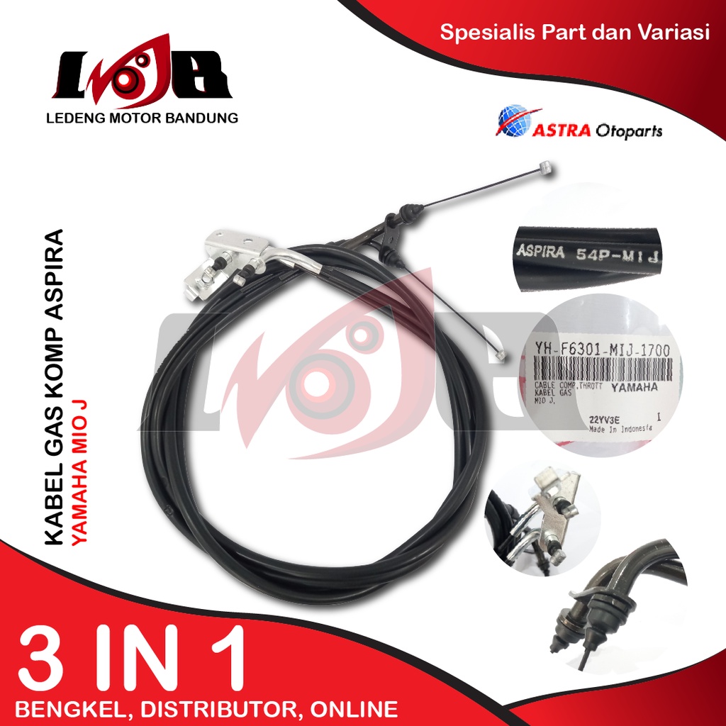 Aspira Kabel Gas Mio J Soul GT Mio GT 54P Throtlle Cable Motor Matic Parts Motor