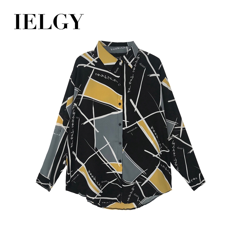 Ielgy Kemeja Model Longgar Lengan Panjang Motif Print Ielgy Kemeja Model Longgar Lengan Panjang Motif Print
