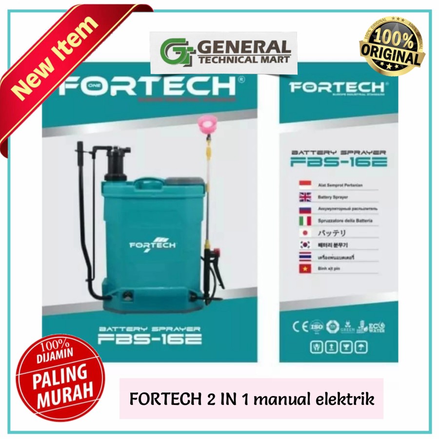 Sprayer Hama Disinfectant Virus Bakteri FORTECH 2 IN 1 manual elektrik