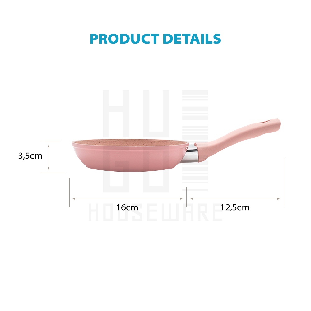 Frypan Penggorengan Frying Pan Anti Lengket Coating Granite HUGO