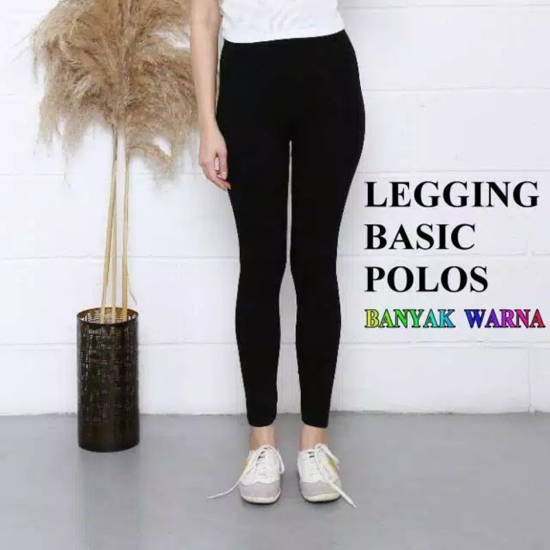 CELANA LEGGING BAHAN SPANDEK PINGGANG KARET / LEGING LEGGING BASIC POLOS DEWASA PANJANG / DAILY LEGGING