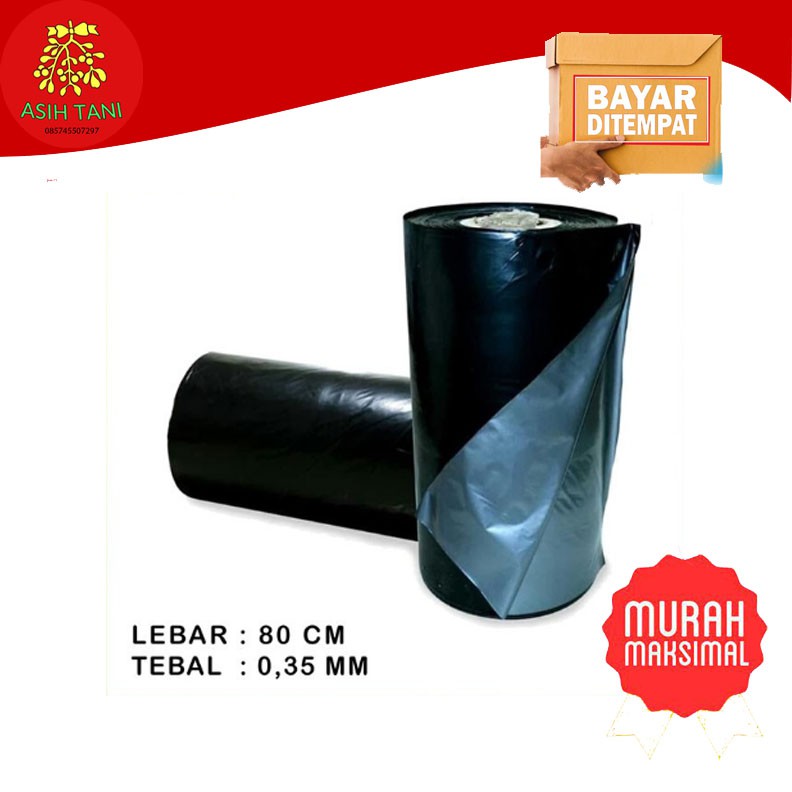 Plastik Mulsa Hitam Perak Lebar 80 cm 1 Roll 17 kg