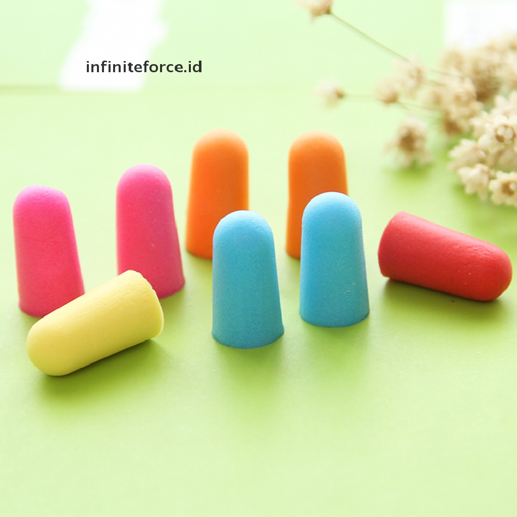 Infiniteforce.id 1 Pasang Earplug Busa Lembut Warna Permen Untuk Tidur