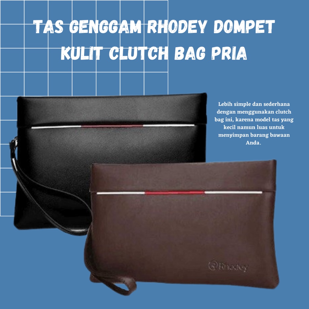 TERLARIS!!! Tas Tangan Fashion Pria Wanita / Tas Genggam Rhodey Dompet Kulit Clutch Bag Pria