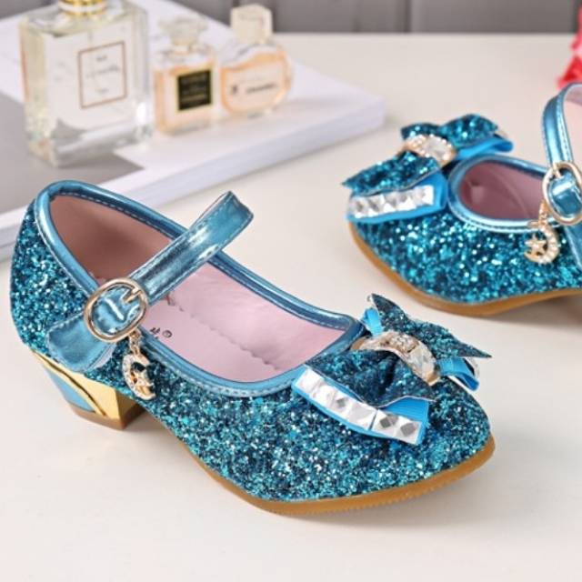 [Brandedbaby] 25-37 SEPATU HEELS ANAK IMPORT / SEPATU PRINCESS ANAK GLITTER / SEPATU PESTA ANAK