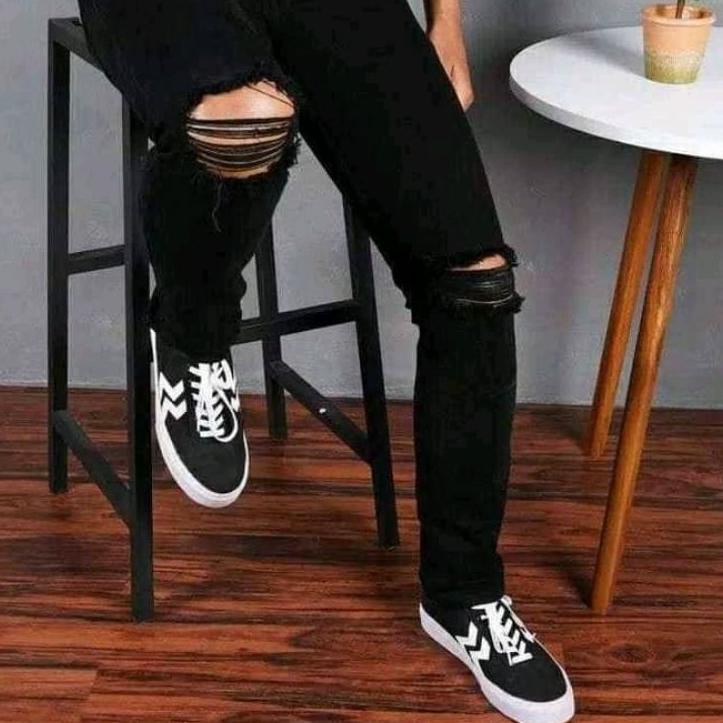 {MURMER} Celana jeans panjang sobek lutut jenas ripped pria celana levis robek pria