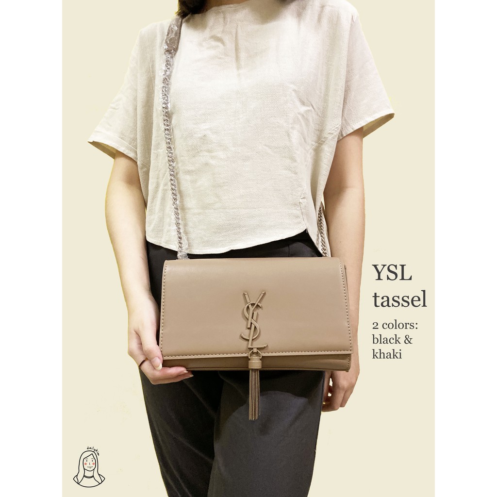 BEST SELLER TAS SELEMPANG WANITA PREMIUM HITAM | ysl tassel sling bag