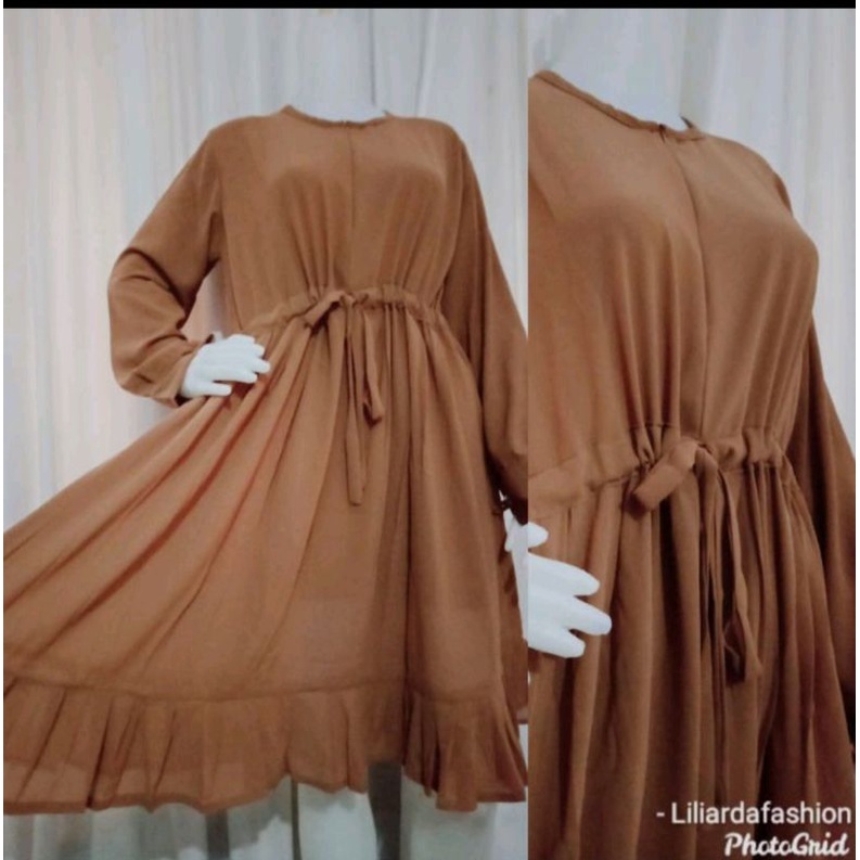 TUNIK SERUT SLETING DEPAN LENGAN PANJANG POLOS BUSUI