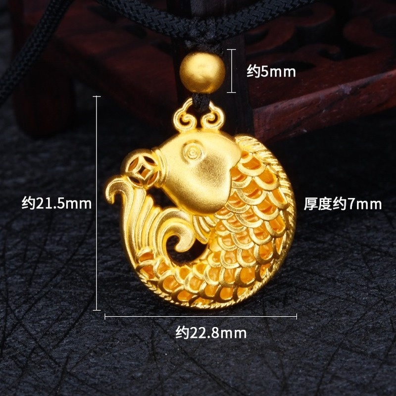 [Ready Stock]Fashion Gold-Plated Hollow Small Goldfish Pendant Necklace