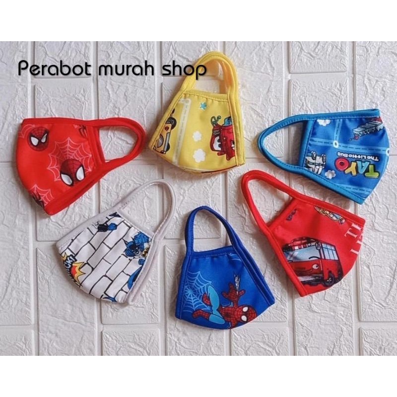Masker anak/masker anak laki/masker kain/masker tali kuping/masker berkualitas/masker motif