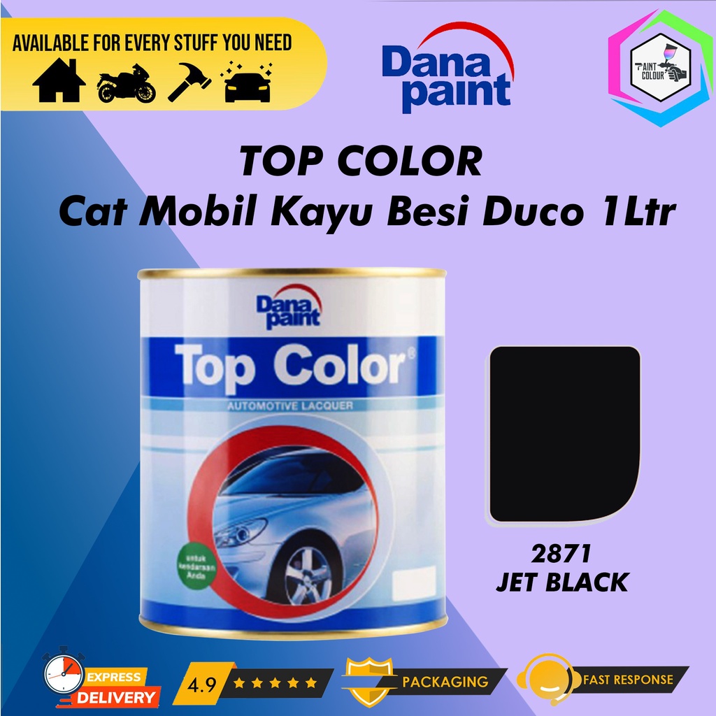 TOP COLOR 2871 Jet Black - Cat Mobil Kayu Besi Duco