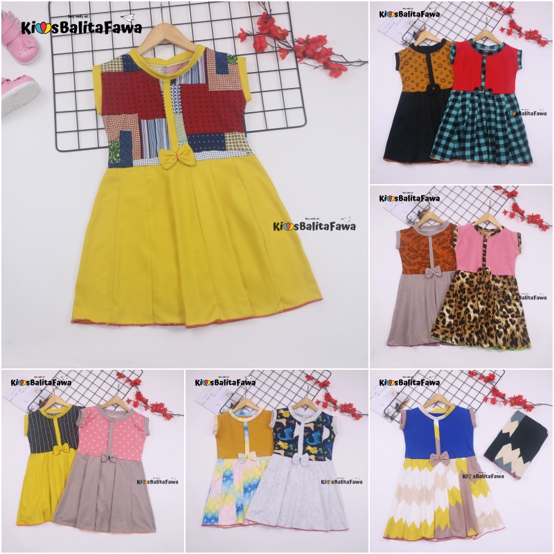 Dress Lala uk 5-6 Tahun TYPE C / Dres Fashion Kids Perempuan Cewek Baju Anak Bunga Casual Pesta Gaun