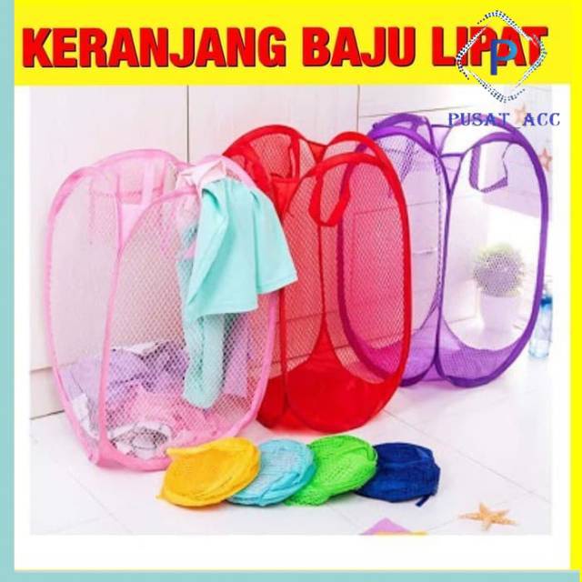 Keranjang Baju Kotor Lipat Polos / Keranjang Cucian Baju / Keranjang Laundry