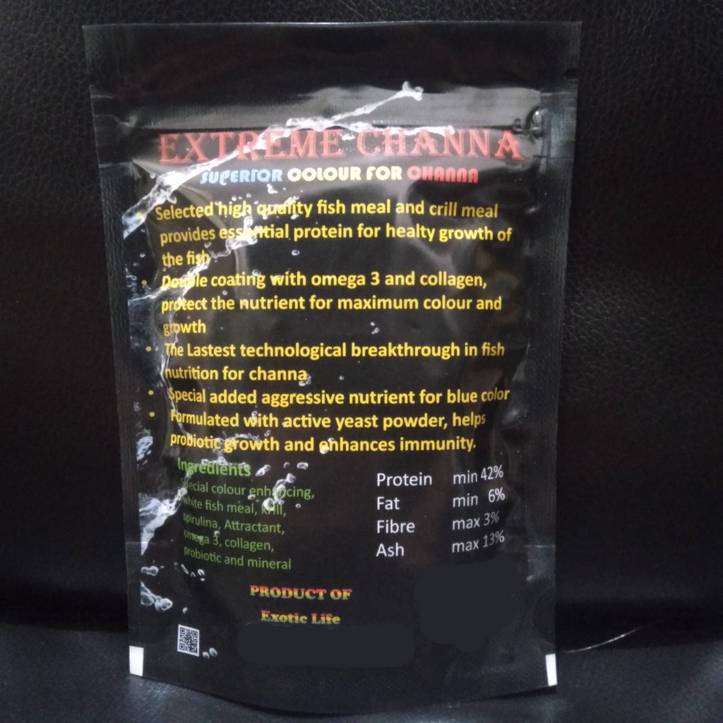 EXTREME CHANNA YELLOW SIZE L 50GR PAKAN IKAN CHANNA MAKANAN IKAN