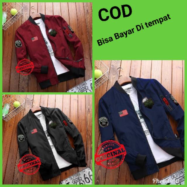 TOTOTAshop.Jaket Bomber pria DIVISION,bahan parasut tebal,variasi LOGO 5 Titik.real pict