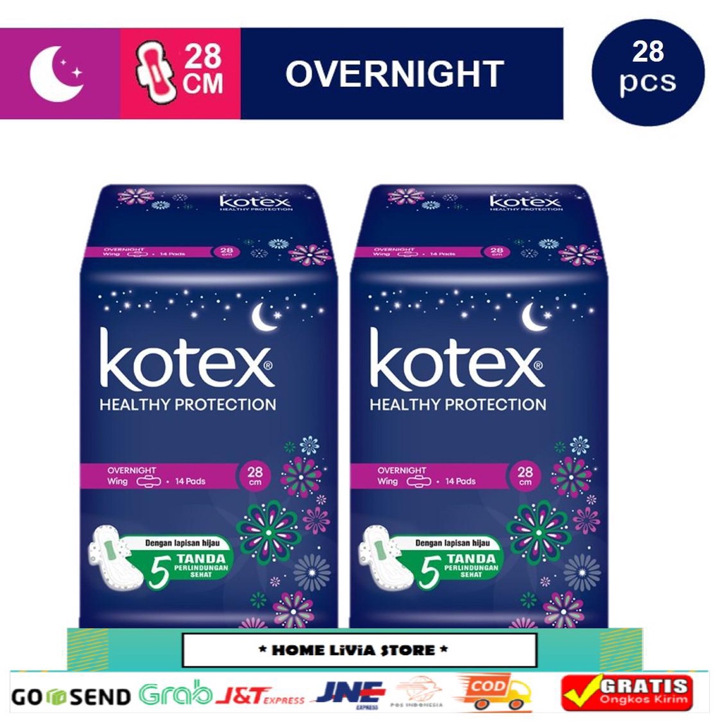 Kotex Soft & Smooth Overnight Trimax 28 cm (14 pcs) x2