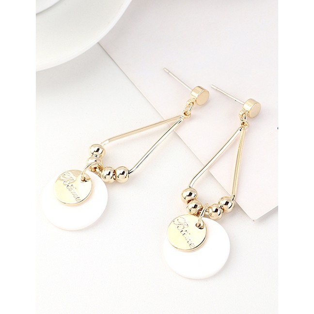 LRC Anting Tusuk Fashion Golden Real Gold Plated S925 Silver Pin Earrings Y63034