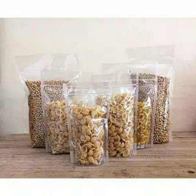 Plastik Standing Pouch Uk 10x9 12x10 15x11 17x12 Cm Bening Transparan Plastik Pudot Snack