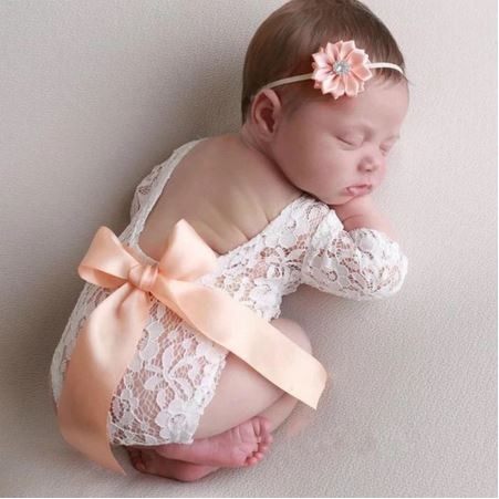 Newborn Photography Properties - Baby Girl Lace Rompers