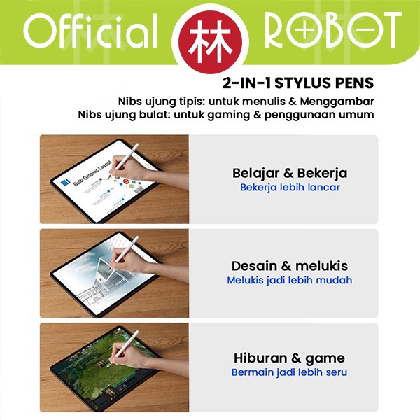 Robot RSP01 Universal 2in1 Capacitive Stylus Pen For Android &amp; Tablet