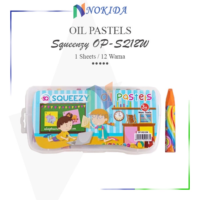 

Nokida Pensil Krayon 12 Warna Squeezy [OP-SQ12W] / Oil Pastel 12 Color / Crayon 12 Colour / Alat Tulis Sekolah / Peralatan Menggambar / Kerayon Alat Mewarnai Anak 12 Warna