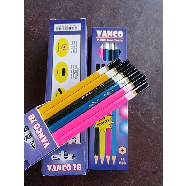 (12pcs) Pensil VANCO CLEVER STARK 2B Best Quality Warna-Warni Murah Grosir /Alat Tulis Pencil Untuk Komputer