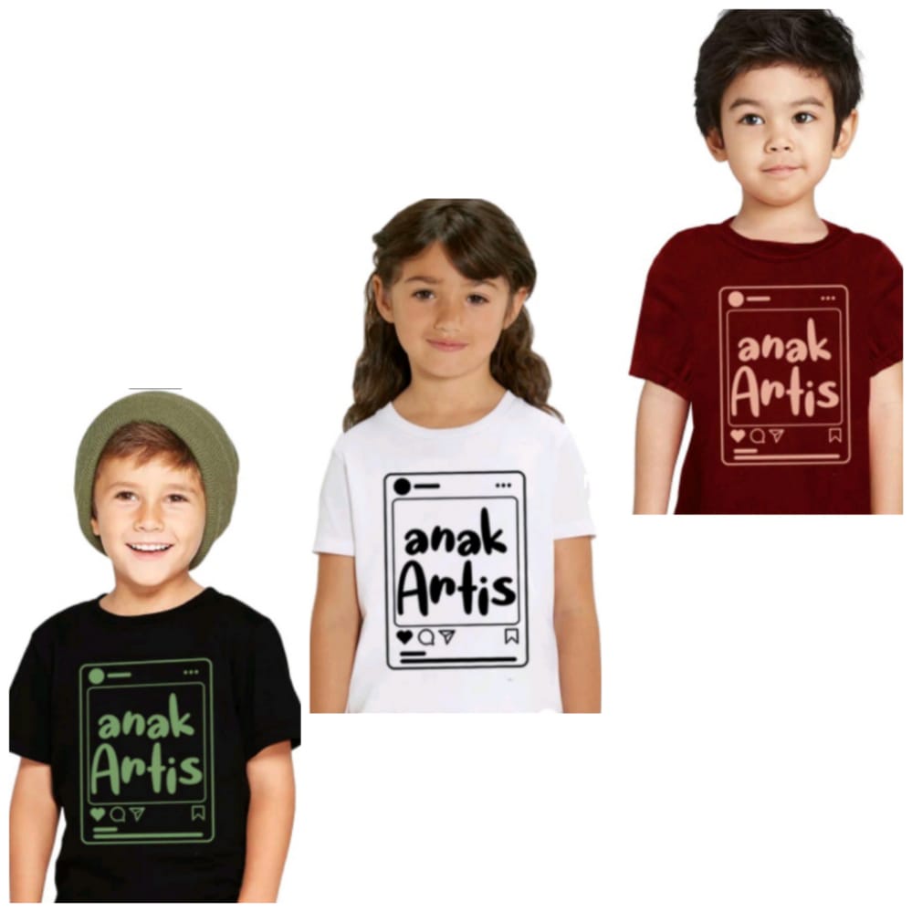 Kaos Anak Artis Size SMLXL - Kaos Anak Cowok Cewek -  Kaos Anak Tulisan - Baju Anak Lucu