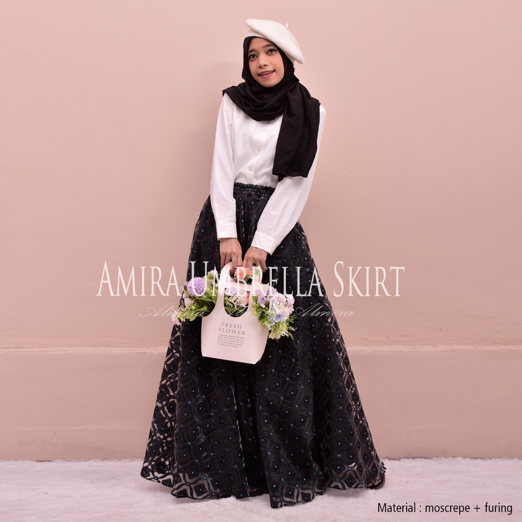 Rok Panjang Wanita Payung Lebar Amira Umbrella Skirt Rok Pesta Kondangan