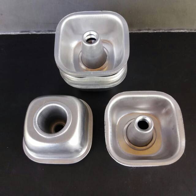 12Pcs Cetakan kue Sifon Brownat Donat Mini Kotak Aluminium Tebal