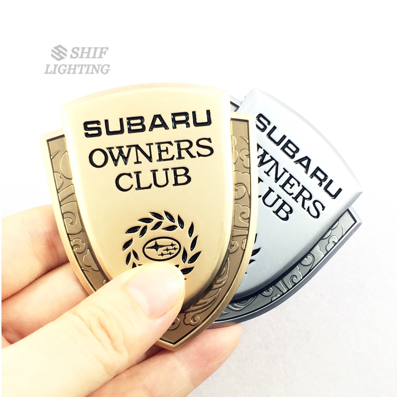 1pc Stiker Emblem Logo Subaru Owners Club Bahan Metal Warna Emas Untuk Dekorasi Mobil Subaru