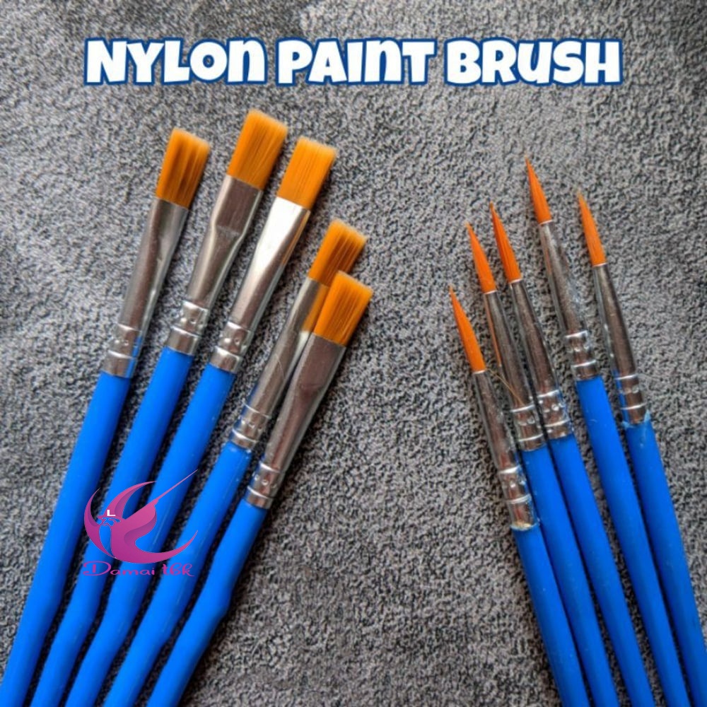 

Kuas Lukis Nilon Nylon Flat Bulat Runcing Round Brush Painting