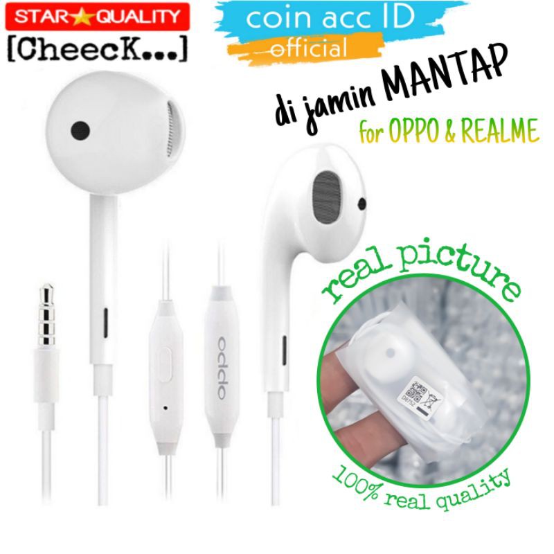 [CA] Headset/earphone OPPO original STEREO+BASS A12/A7/A5s/A71/A37f/A52/A92/A53/F9/F5/F7/F11 pro/F1s