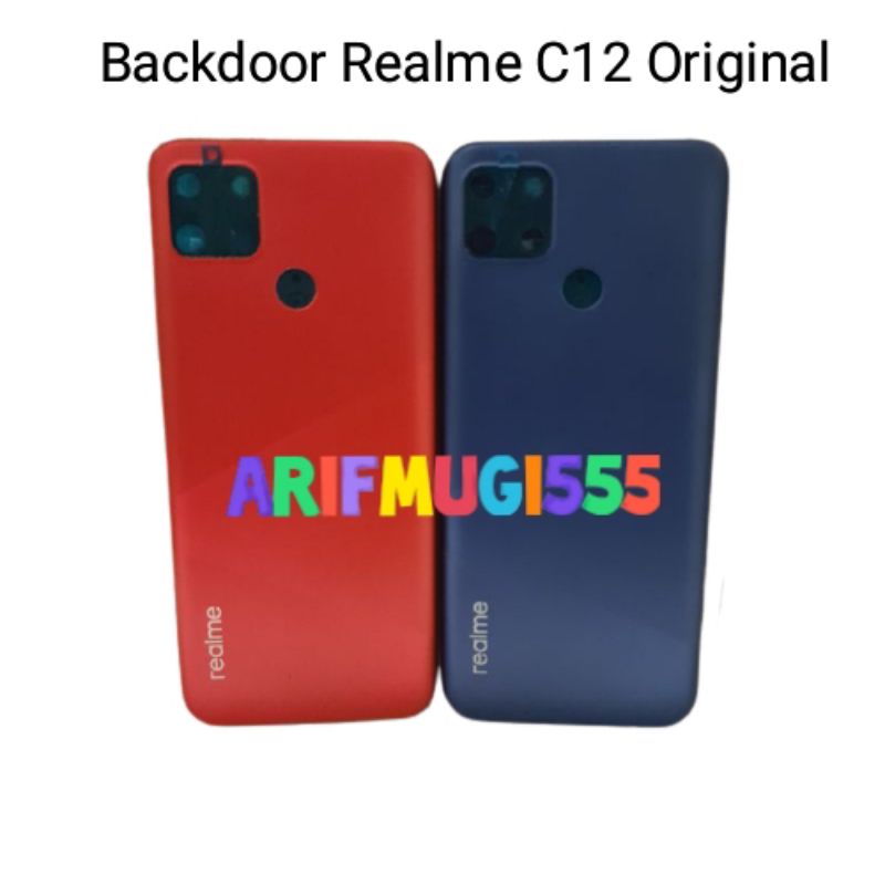Backdoor Backcover Tutup Belakang Back Casing Kesing Housing Realme C12 Original