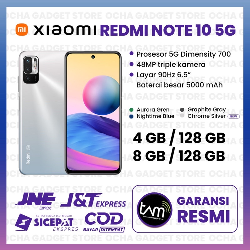 XIAOMI REDMI NOTE 10 5G (RAM 4/6GB; INTERNAL 128GB)